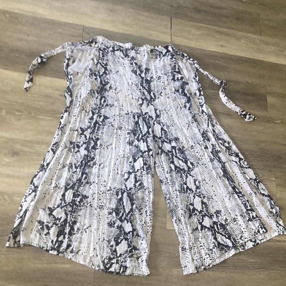 Snake Print Tie Wrap Pants